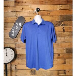 SALE-CBUK men's business causal lake water blue polo shirt size m/L